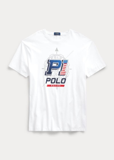 Men's Polo Ralph Lauren Racing Cotton Jersey T Shirts | 791230UXF